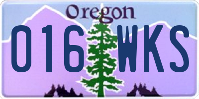 OR license plate 016WKS