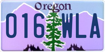 OR license plate 016WLA