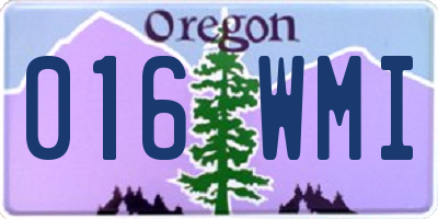 OR license plate 016WMI