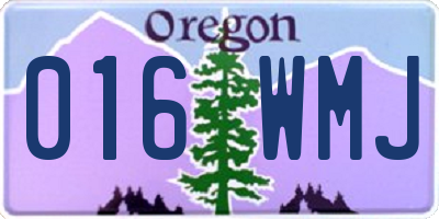 OR license plate 016WMJ