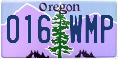 OR license plate 016WMP