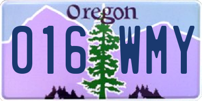 OR license plate 016WMY