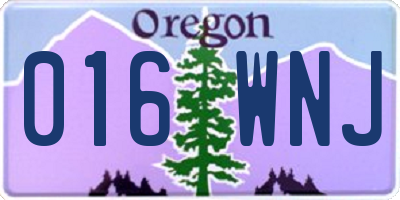 OR license plate 016WNJ