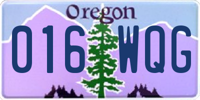 OR license plate 016WQG
