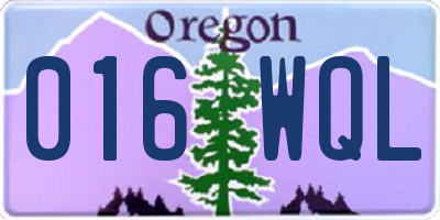 OR license plate 016WQL