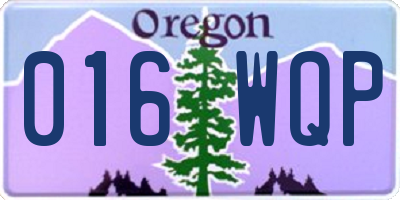 OR license plate 016WQP