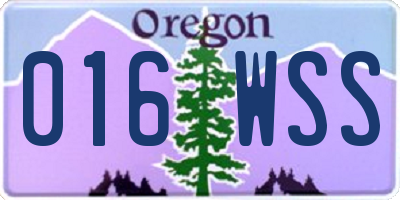 OR license plate 016WSS