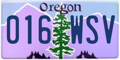 OR license plate 016WSV