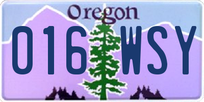 OR license plate 016WSY