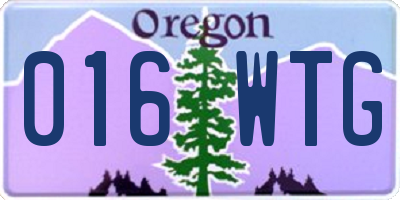 OR license plate 016WTG