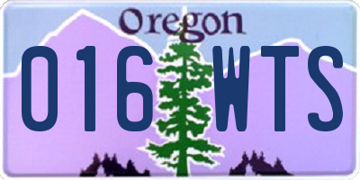 OR license plate 016WTS