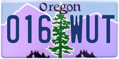 OR license plate 016WUT