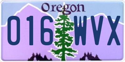 OR license plate 016WVX