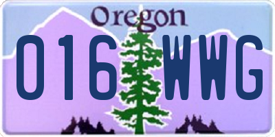 OR license plate 016WWG