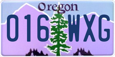 OR license plate 016WXG