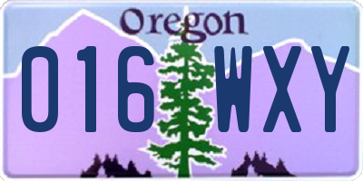 OR license plate 016WXY
