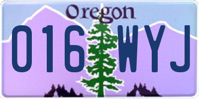 OR license plate 016WYJ