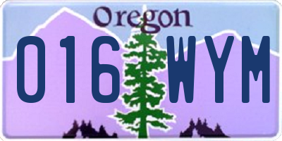 OR license plate 016WYM