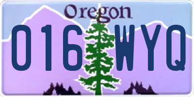 OR license plate 016WYQ