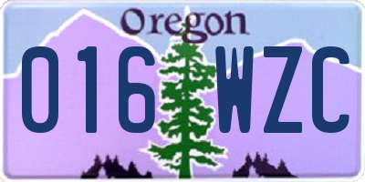 OR license plate 016WZC