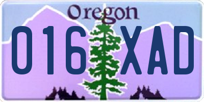 OR license plate 016XAD