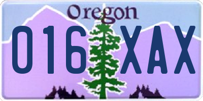 OR license plate 016XAX