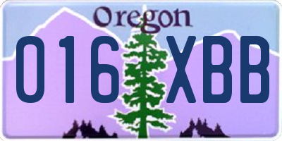 OR license plate 016XBB