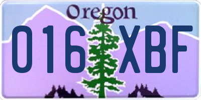 OR license plate 016XBF