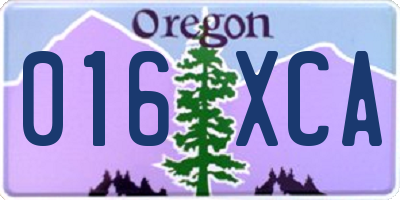 OR license plate 016XCA