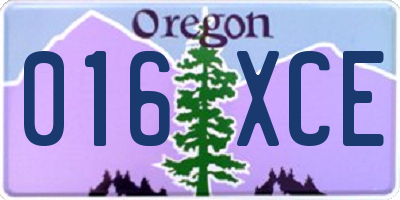 OR license plate 016XCE