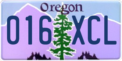 OR license plate 016XCL