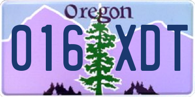 OR license plate 016XDT