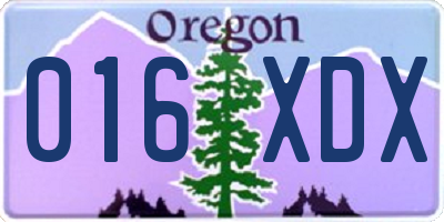 OR license plate 016XDX