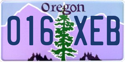 OR license plate 016XEB