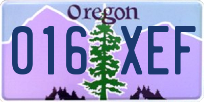 OR license plate 016XEF