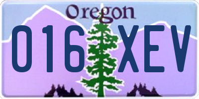 OR license plate 016XEV