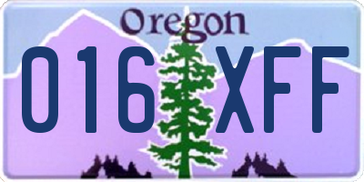 OR license plate 016XFF