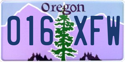 OR license plate 016XFW