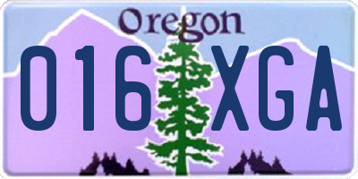 OR license plate 016XGA