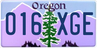 OR license plate 016XGE