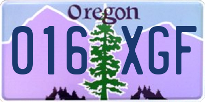 OR license plate 016XGF
