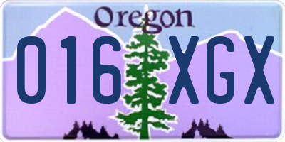 OR license plate 016XGX