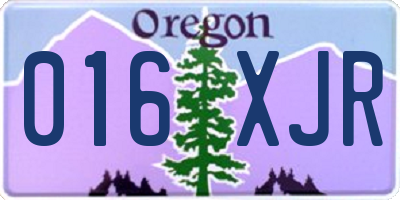 OR license plate 016XJR