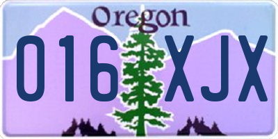 OR license plate 016XJX