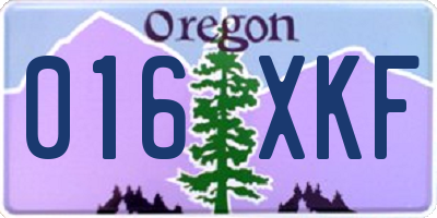 OR license plate 016XKF