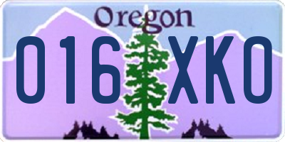 OR license plate 016XKO