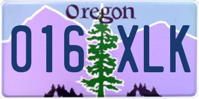 OR license plate 016XLK