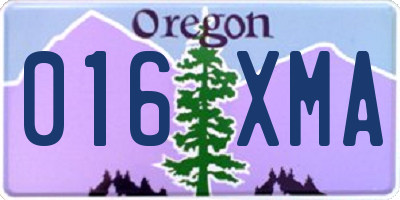 OR license plate 016XMA