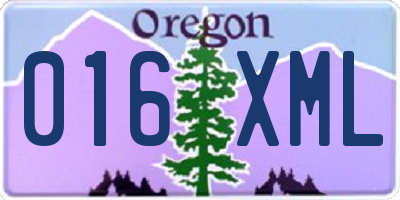 OR license plate 016XML