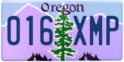 OR license plate 016XMP